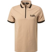 KARL LAGERFELD Herren Zip-Polo beige Baumwoll-Jersey von Karl Lagerfeld