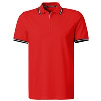 KARL LAGERFELD Herren Zip-Polo rot Baumwoll-Jersey von Karl Lagerfeld