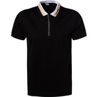 KARL LAGERFELD Herren Zip-Polo schwarz Baumwoll-Jersey von Karl Lagerfeld