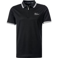 KARL LAGERFELD Herren Zip-Polo schwarz Baumwoll-Jersey KARL LAGERFELD Herren Zip-Polo schwarz Baumwoll-Jersey von Karl Lagerfeld