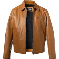 KARL LAGERFELD Herren Lederjacke braun Schafleder unifarben von Karl Lagerfeld