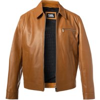 KARL LAGERFELD Herren Lederjacke braun Schafleder unifarben von Karl Lagerfeld