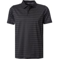 KARL LAGERFELD Herren Polo-Shirt schwarz Baumwoll-Jersey gemustert von Karl Lagerfeld