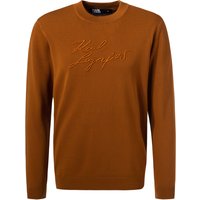 KARL LAGERFELD Herren Pullover braun Baumwolle Logo und Motiv von Karl Lagerfeld