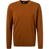 KARL LAGERFELD Herren Pullover braun Baumwolle Logo und Motiv von Karl Lagerfeld