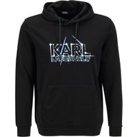 KARL LAGERFELD Herren Hoodie schwarz Baumwolle unifarben,Logo und Motiv von Karl Lagerfeld
