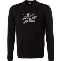 KARL LAGERFELD Herren Sweatshirt schwarz Baumwolle Logo und Motiv von Karl Lagerfeld