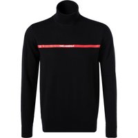 KARL LAGERFELD Herren Rollkragenpullover schwarz Wolle unifarben von Karl Lagerfeld