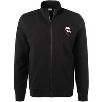 KARL LAGERFELD Herren Sweatjacke schwarz Baumwolle unifarben von Karl Lagerfeld