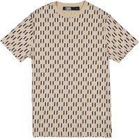 KARL LAGERFELD Herren T-Shirt beige Baumwolle gemustert von Karl Lagerfeld