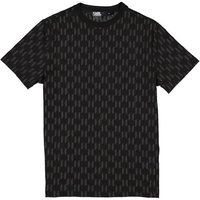 KARL LAGERFELD Herren T-Shirt schwarz Baumwolle gemustert von Karl Lagerfeld