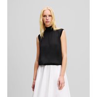 Karl Lagerfeld, Ärmelloses Satin-top, Frau, Schwarz, Größe: XL von Karl Lagerfeld