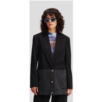 Karl Lagerfeld, Blazer Aus Materialmix, Frau, Schwarz, Größe: XS von Karl Lagerfeld