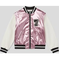 Karl Lagerfeld, Bomberjacke Für Mädchen, unisex, Weiss/Pink, Größe: L16Y von Karl Lagerfeld