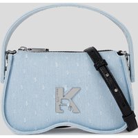 Karl Lagerfeld, Bouclé-tasche Mit Tragegriff Oben Und Sonnenbrillen-motiv, Frau, Washed Blue Boucle, Größe: One size von Karl Lagerfeld