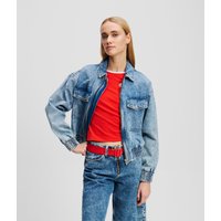 Karl Lagerfeld, Denim-bomberjacke, Frau, Helles Marmorblau, Größe: XS von Karl Lagerfeld