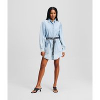 Karl Lagerfeld, Denim-hemdkleid Mit Puffärmeln, Frau, Hellblau, Größe: XS von Karl Lagerfeld