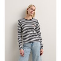 Karl Lagerfeld, Disney X Kl T-shirt Mit Streifen, Frau, Kleiner Streifen Schwarz-Weiß, Größe: XS Karl Lagerfeld, Disney X Kl T-shirt Mit Streifen, Frau, Kleiner Streifen Schwarz-Weiß, Größe: XS von Karl Lagerfeld