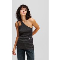 Karl Lagerfeld, Einschultriges Metallic-top, Frau, Schwarz, Größe: XS von Karl Lagerfeld