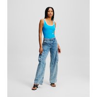 Karl Lagerfeld, Entspannte Jeans Im Utility-stil Mit Mittelhohem Bund, Frau, Marble Blue, Größe: W30 L32 Karl Lagerfeld, Entspannte Jeans Im Utility-stil Mit Mittelhohem Bund, Frau, Marble Blue, Größe: W30 L32 von Karl Lagerfeld