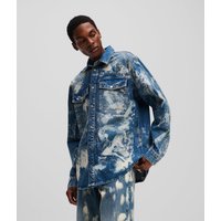 Karl Lagerfeld, Gebleichtes Jeans-überhemd, Mann, Gebleichtes Denim, Größe: XS von Karl Lagerfeld