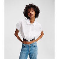 Karl Lagerfeld, Gekürztes Gewebtes Hemd, Frau, Weiss, Größe: XS Karl Lagerfeld, Gekürztes Gewebtes Hemd, Frau, Weiss, Größe: XS von Karl Lagerfeld