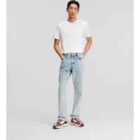 Karl Lagerfeld, Gerade Geschnittene Jeans Mit Logoband, Mann, Mid Blue, Größe: X35 von Karl Lagerfeld