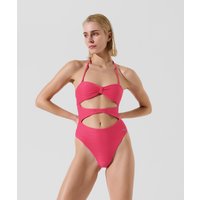 Karl Lagerfeld, Gerippter Bandeau-badeanzug, Frau, Helles Rosa, Größe: XS von Karl Lagerfeld