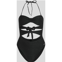 Karl Lagerfeld, Gerippter Bandeau-badeanzug, Frau, Schwarz, Größe: XS Karl Lagerfeld, Gerippter Bandeau-badeanzug, Frau, Schwarz, Größe: XS von Karl Lagerfeld