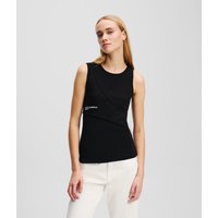 Karl Lagerfeld, Geripptes Tanktop, Frau, Schwarz, Größe: XS von Karl Lagerfeld