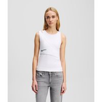 Karl Lagerfeld, Geripptes Tanktop, Frau, Weiss, Größe: XS von Karl Lagerfeld