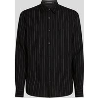 Karl Lagerfeld, Gestreiftes Hemd, Mann, Schwarz, Größe: XS von Karl Lagerfeld