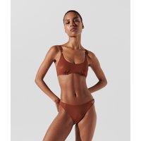 Karl Lagerfeld, Glänzendes Bandeau-bikini-oberteil Mit Karl-signatur, Frau, Kupfer, Größe: XS von Karl Lagerfeld