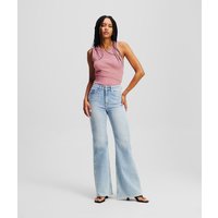 Karl Lagerfeld, Hoch Geschnittene Denim-schlaghose, Frau, Gewaschenes Hellblau, Größe: W32 L30 Karl Lagerfeld, Hoch Geschnittene Denim-schlaghose, Frau, Gewaschenes Hellblau, Größe: W32 L30 von Karl Lagerfeld
