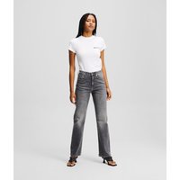 Karl Lagerfeld, Hoch Geschnittene Jeans Mit Geradem Bein, Frau, Washed Light Grey, Größe: W32 L32 von Karl Lagerfeld