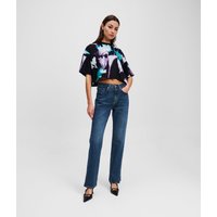 Karl Lagerfeld, Hoch Geschnittene Jeans Mit Geradem Bein Und Schlitz Am Saum, Frau, Washed Dark Blue, Größe: W31 L32 Karl Lagerfeld, Hoch Geschnittene Jeans Mit Geradem Bein Und Schlitz Am Saum, Frau, Washed Dark Blue, Größe: W31 L32 von Karl Lagerfeld