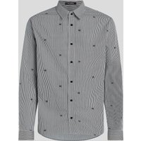 Karl Lagerfeld, Ikon Gestreiftes Hemd, Mann, Weiss/Schwarz, Größe: XS von Karl Lagerfeld