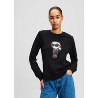 Karl Lagerfeld, Ikon Sweatshirt Mit Skizzenmotiv, Frau, Schwarz, Größe: S von Karl Lagerfeld