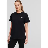 Karl Lagerfeld, Ikon T-shirt Mit Aufnäher, Frau, Schwarz, Größe: L Karl Lagerfeld, Ikon T-shirt Mit Aufnäher, Frau, Schwarz, Größe: L von Karl Lagerfeld