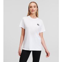 Karl Lagerfeld, Ikon T-shirt Mit Aufnäher, Frau, Weiss, Größe: S Karl Lagerfeld, Ikon T-shirt Mit Aufnäher, Frau, Weiss, Größe: S von Karl Lagerfeld