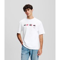 Karl Lagerfeld, Ikon T-shirt Mit Grafik, Mann, Weiss, Größe: XS von Karl Lagerfeld