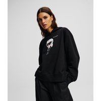 Karl Lagerfeld, Ikon kapuzenpullover, Frau, Schwarz, Größe: XS von Karl Lagerfeld
