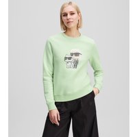 Karl Lagerfeld, Ikon karl & Choupette sweatshirt Mit Strass, Frau, Spray, Größe: XS Karl Lagerfeld, Ikon karl & Choupette sweatshirt Mit Strass, Frau, Spray, Größe: XS von Karl Lagerfeld