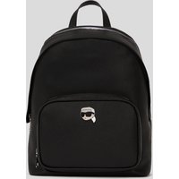 Karl Lagerfeld, Ikon mittelgrosser Genoppter Rucksack, Frau, Schwarz, Größe: One size von Karl Lagerfeld