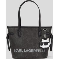 Karl Lagerfeld, Ikon monogram Kleine Tote-bag, Frau, NFT All-Over-Muster Schwarz, Größe: One size von Karl Lagerfeld