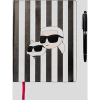 Karl Lagerfeld, Ikon set Aus Notizbuch Und Stift, Mann, Schwarz/Weiss, Größe: One size von Karl Lagerfeld