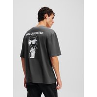 Karl Lagerfeld, Ikon t-shirt, Mann, Asphalt, Größe: XS von Karl Lagerfeld