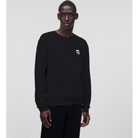 Karl Lagerfeld, Karl ikonik Sweatshirt Mit Aufnäher, Mann, Schwarz, Größe: XS von Karl Lagerfeld