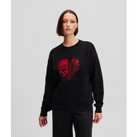 Karl Lagerfeld, K/heart sweatshirt Mit strass, Frau, Schwarz, Größe: XS Karl Lagerfeld, K/heart sweatshirt Mit strass, Frau, Schwarz, Größe: XS von Karl Lagerfeld