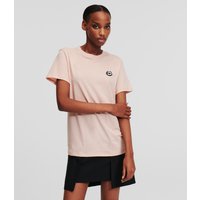 Karl Lagerfeld, K/ikonik T-shirt Mit Aufnäher, Frau, Rose Smoke, Größe: XL von Karl Lagerfeld